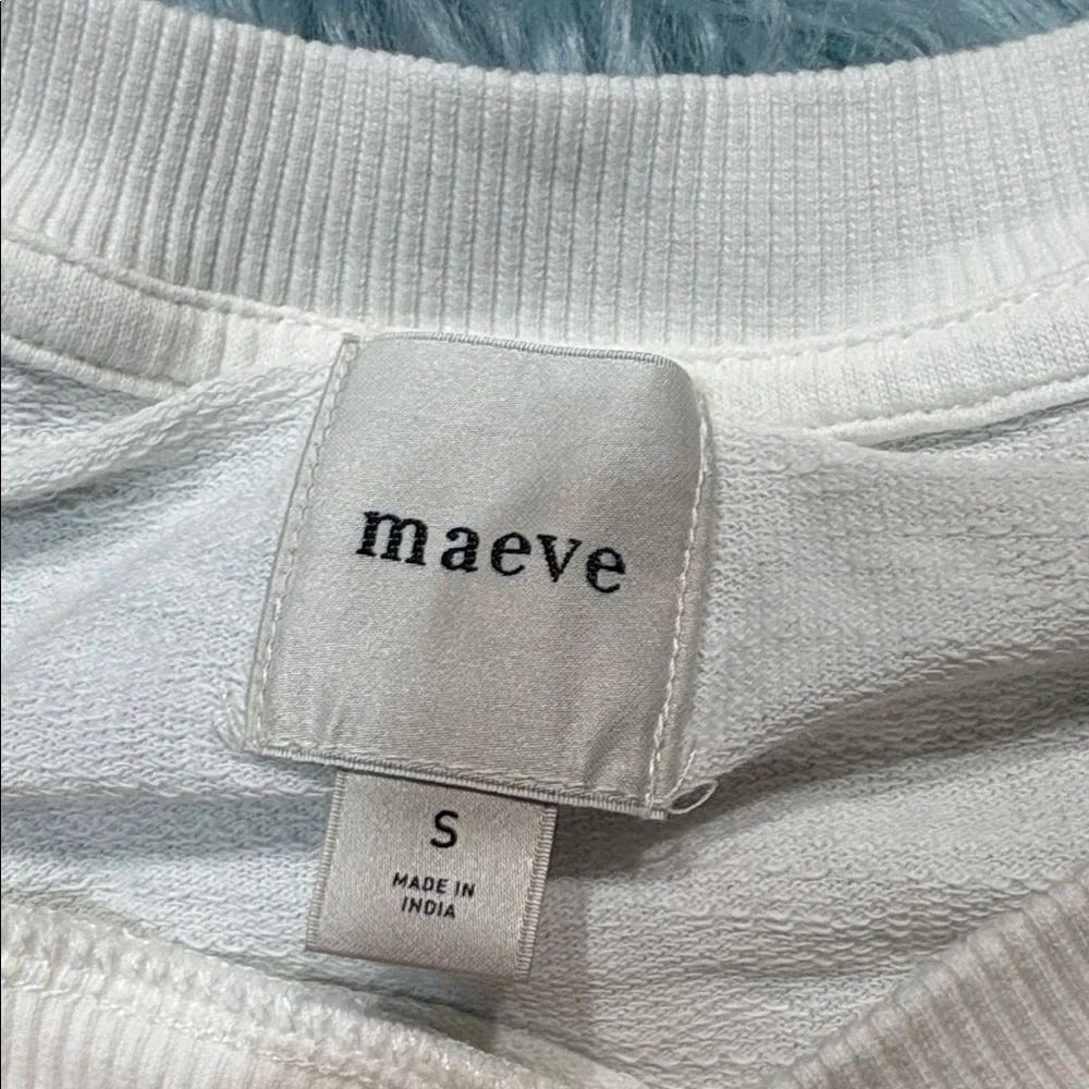 Anthropologie Maeve Ruffled Puff-sleeve Tee In White